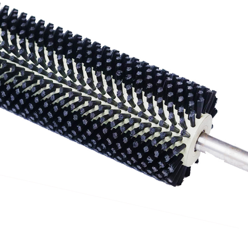 Industrial Nylon Bristle Cylindrical Cleaning Brushes For Fruit Vegetable Conveyor Belts