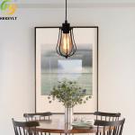 Bulb Base E26 Round Pendant Light Nordic Retro Industrial Style