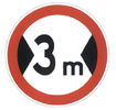 Limit height, width, mass, axle weight signs