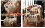 Handmade Crochet Pastoral Floral Blankets Decorative Sofa cover /Sofa Backrest