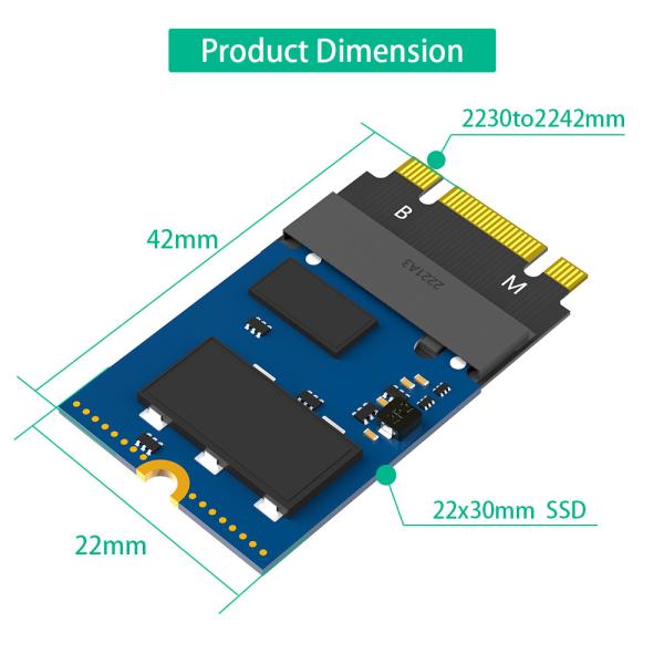 pCIE M.2 NVME M-Key B+M 2230 To 2242 Extension Adapter For ThinkPad