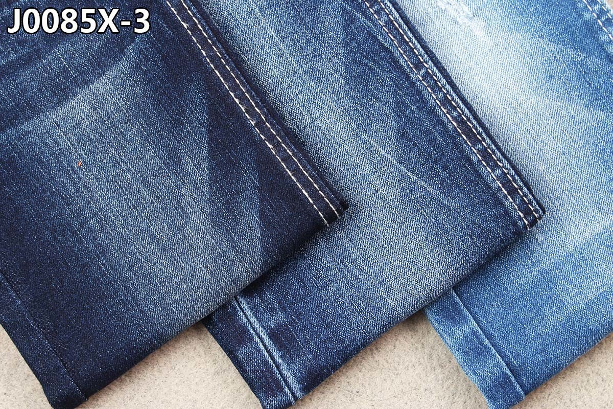 9.4 Oz Middle Weight TR Denim Twill Fabric Slub Effect In Warp Direction Blue Cyan