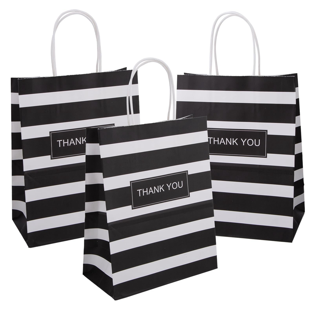 Gravure Printing Handmade Custom Printed Kraft Paper Bags With Handles for Thank You