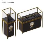 Strong Survivable Glass Jewellery Display Counter With Logo led lights