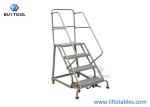 150kg 130 Kg 4 Step Industrial Step Ladder Steel Rolling Ladder For Building