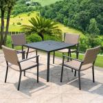 Aluminium Frame Terrace Furniture Waterproof Rattan Chair Set For Outdoor Dining