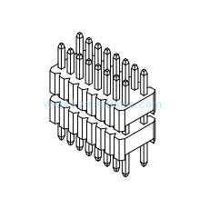 Wholesale 1.27*2.54mm straight DIP doube row male header pin connector from china suppliers