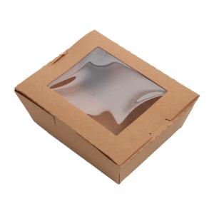Wholesale Eco Friendly Paper Take Out Boxes Brown Kraft Macaron Cookie Snack Food Box With PLA Window from china suppliers