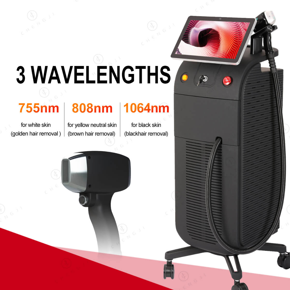 2000W Professional Laser Removal Machine 808nm Diode Laser Hair Removal System Intelligent
