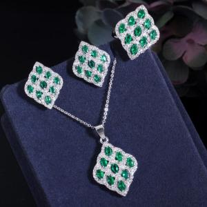 Wholesale CZ modern tribal beaded cubic zirconia stone silver Necklace Bracele Earring Ring jewelry set necklace set jewelry set from china suppliers