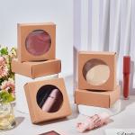 Round Clear Window Kraft Paper Gift Wrapping Box for Homemade Soap Wedding Party