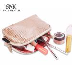 Shell Shape Zippered Length 17.5cm PU Cosmetic Bag