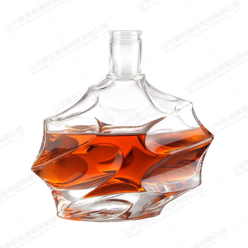 Accptable Clear 700ml 500ml Absolute XO Vodka Whiskey Tequila Gin Glass Bottles With Cap