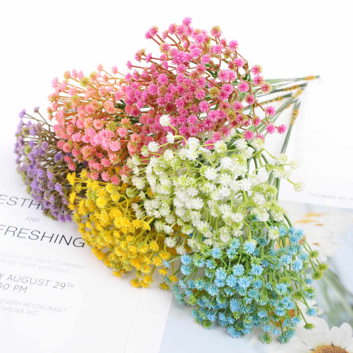 SuperZ Baby Breath Realistic Artificial Flowers Gypsophila Bouquets with Wedding Party Garden Decoration Home Decor for Easter