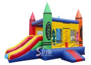 Wholesale Best seller colorful crayon house kids inflatable combo game made of 18 OZ. pvc tarpaulin for outdoor use from china suppliers