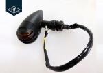 Cafe Racer Black Metal Harley Led Turn Signals , Amber Motorcycle Front Turn