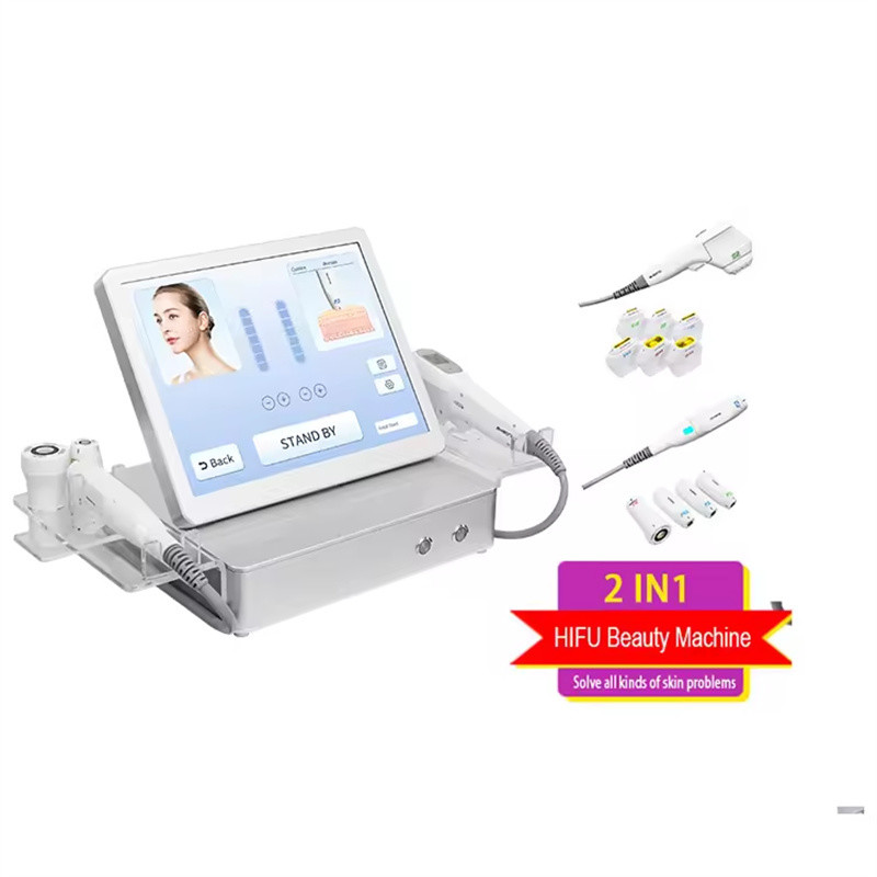 Dual Handles 7D Hifu 2 in 1 Eyes Lifting Skin Anti Aging 7D Slimming Machine