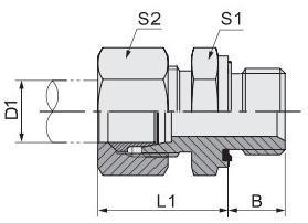 1cm-Wd 1dm-Wd Carbon Steel Fitting Metric Thread with Captive Seal Hydraulic Adapter
