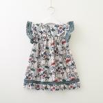 Summer Children'S Clothing Girl'S Floral Flying Sleeve Dress Baby Girl Cute