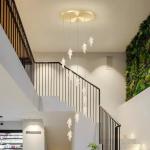 Modern Living Room Villa Rotating Acrylic Stair Light LED Art Flower Acrylic