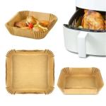 50Pcs Square Disposable Air Fryer Paper Liner Heat Resistant Steamer Non Stick