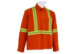 Men'S Pure Cotton Hi Vis Work Shirts , Long Sleeve Reflective Work Uniforms
