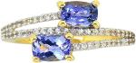 Shop LC Women Platinum Yellow Gold Blue Tanzanite Birthstone Zircon Ring Size 8