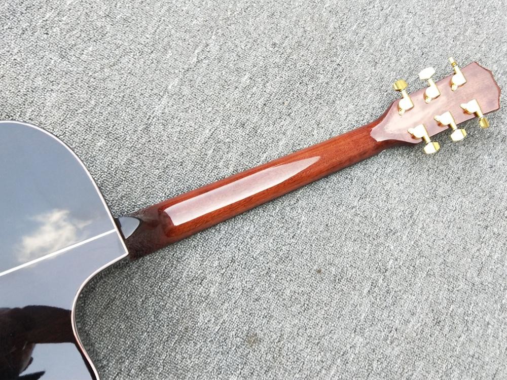 Left handed Cutaway 916 Acoustic guitar,Solid spruce top,Factory Ebony Fretboard Guitar,Abalone inlays OEM Guitar