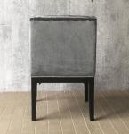 Dark Oak wood finish Linen fabric upholstery arm chair/wooden dining chair/desk