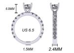 6x6mm 14k Solid Gold Jewellery , 24pcs 1.44ct Natural Diamond Engagement Ring
