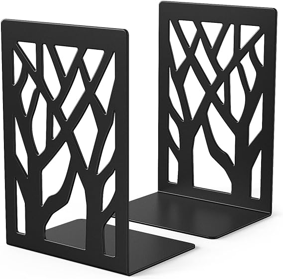 Metal Bookend for Home Office Decor Non-Skid Book Holders for Shelves Heavy Bookends