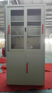 Wholesale Glass/steel door swing open steel cupboard cabinet Knocked down structure/white/grey color/cam lock from china suppliers