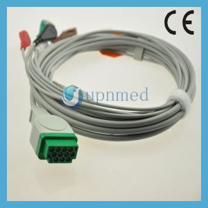 Wholesale GE-Marquette One-piece 5-Lead ECG Cable with leadwires, AHA, Snap,11pin from china suppliers