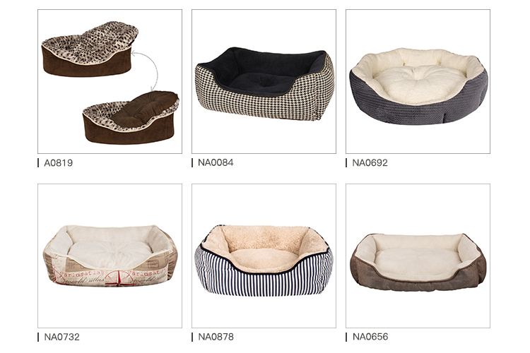 Linen Plush Pet Bed Cushion Luxury Modern Pet Dog Bed Bite Resistance