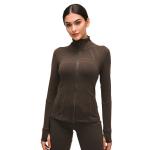 210gsm Digital Printing Gym Running Yoga Womens Sports Jacket With Thumb Holes