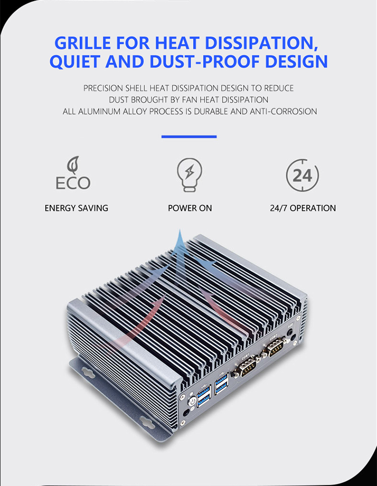 Pocket Desktop Mini Computer Celeron J4125 I5-4200U 4core DDR4 Dual LAN HD VGA 6RS232