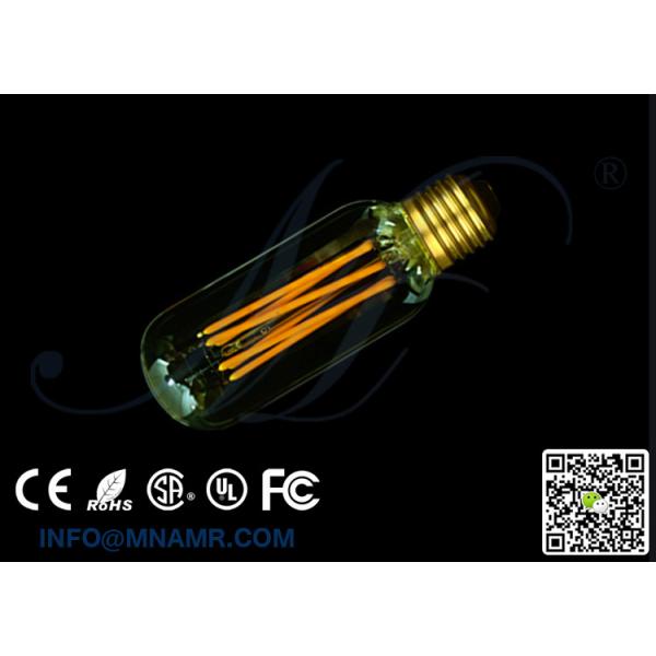 2W 4W 6W LED Filament Type Edison Bulb 2200K Warm Glow Dimmable Amber Tinted T45 Tubular 40 Watt Equal