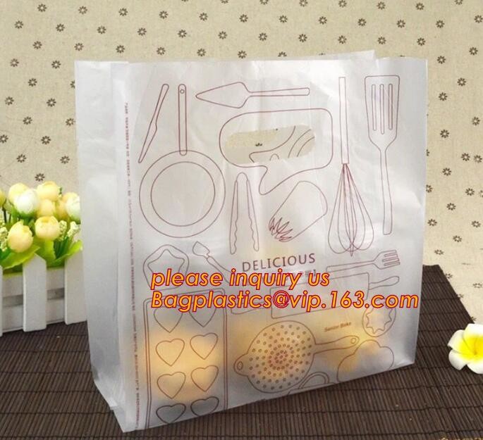 Wholesale Die Cut Handle Eco-Friendly Custom Design Shopping Gravure Printing Groceries Plastic Bags With Logo bagease