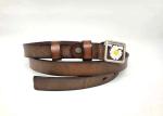 Classic Black 125cm Lady Leather Belt For Skirt