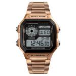 Rose Gold Mens Digital Watch Classic Wild Street Watches Sport Retro 50m