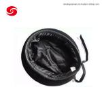 Black Soldier Wool Military Beret Hat Cap with Leather Binding