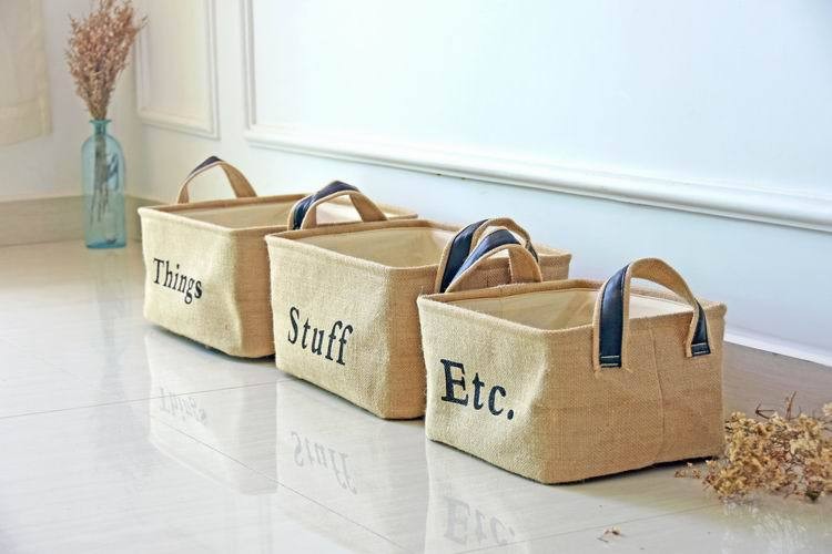 Waterproof Jute Collapsible Foldable Laundry Basket washing basket