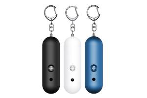 Wholesale AAA Battery Personal Alarm Keychain 140db Double Speaker BSCI from china suppliers