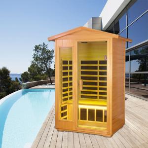 Wholesale Solid Wood Infrared Sauna Room 2 Person Outdoor Steam Room For Wellness from china suppliers