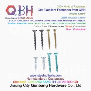 Wholesale QBH Black Green WZP YZP Yellow White Zinc Plated Trumpet Head Double Or Single Threaded Carbon Steel Drywall Screws from china suppliers