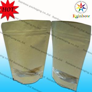Wholesale Stand Up k Brown Kraft Customized Paper Bags With Window For Snack Packaging from china suppliers