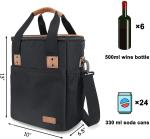 Oxford Insulated Backpack Cooler Bag Bottle Beer Wine Cooler Backpack 10X6X13"