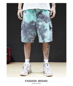 Wholesale Mourning Series Thin Summer Shorts Mint Green Taro Purple Tie Dye Basketball Shorts from china suppliers