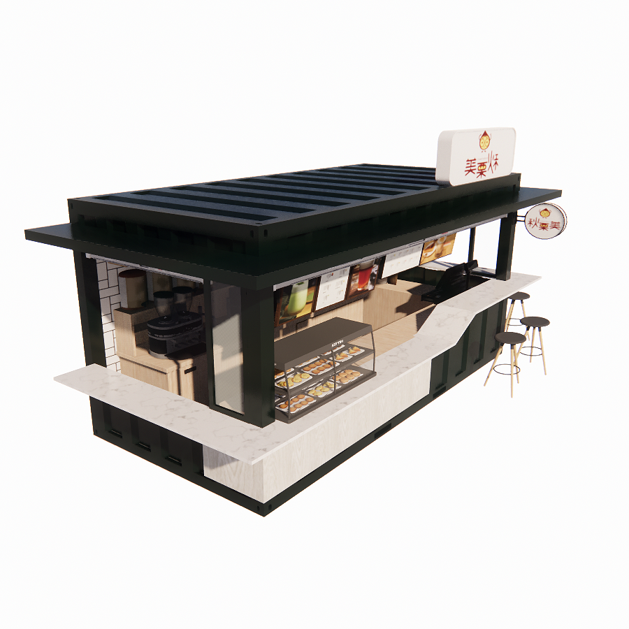 20ft Container Prefabricated Shops Stores Bathroom Included and Customized Color for Your Commercial Space