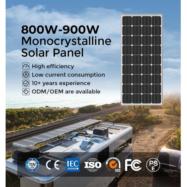 Hybrid Monocrystalline Silicon Half Cell Solar Panel 800W 850W 900W Custom